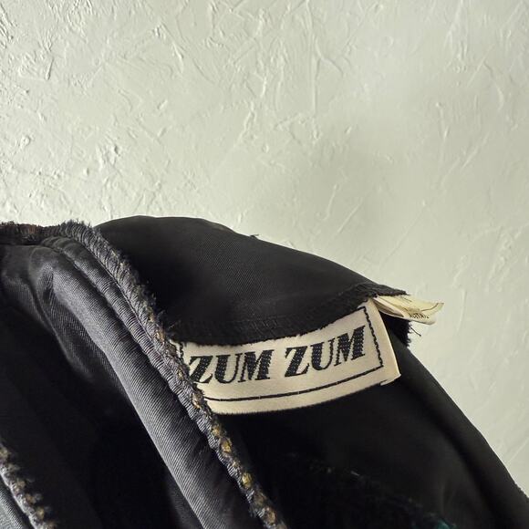 Vintage 70s Zum Zum Party Dress 7/8 Formal Prom Evening Taffeta Velvet V3-3 - Picture 8 of 10